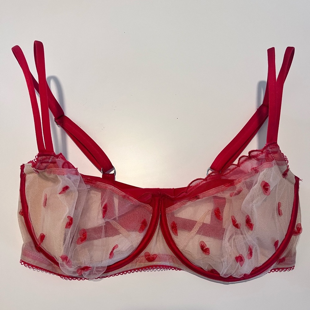 Dream angels heart embroidered unlined push up bra